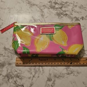 Lilly Pulitzer Vibrant Pink and Yellow Lemon Cosmetic Bag